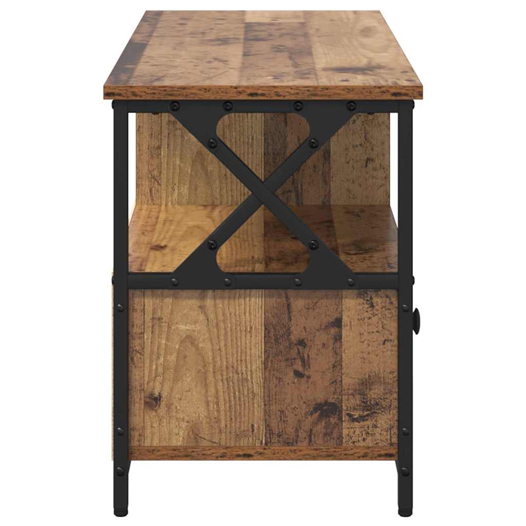 TV Cabinet Old Wood 90 x 33 x 45 cm Engineered Wood and Steel