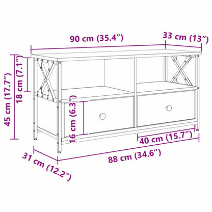 TV Cabinet 90 x 33 x 45 cm Artisan Oak