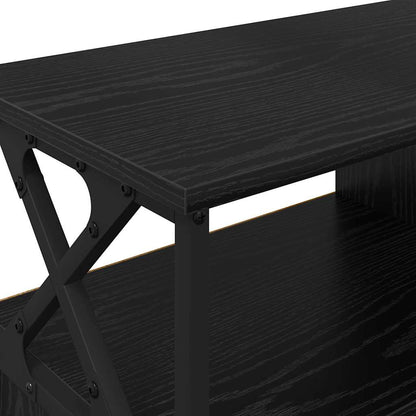 TV Cabinet Black Oak 90 x 33 x 45 cm Engineered Wood and Steel