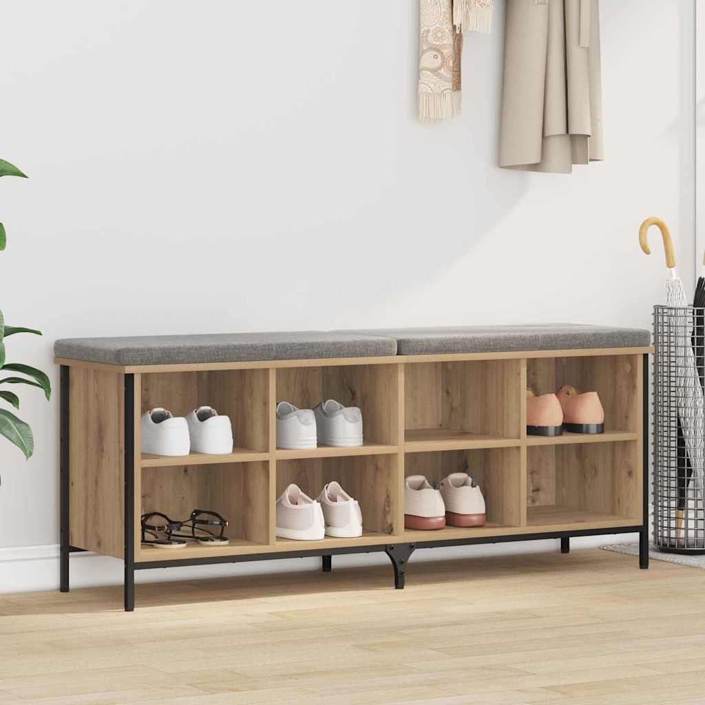 Shoe Cabinet 131 x 35 x 50 cm Engineered Wood and Iron