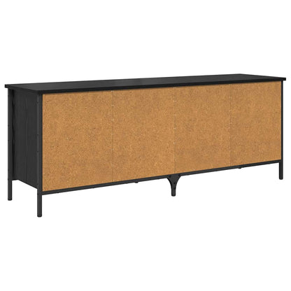 Shoe Cabinet with Shelf with Storage Black Oak 131 x 35 x 50 cm