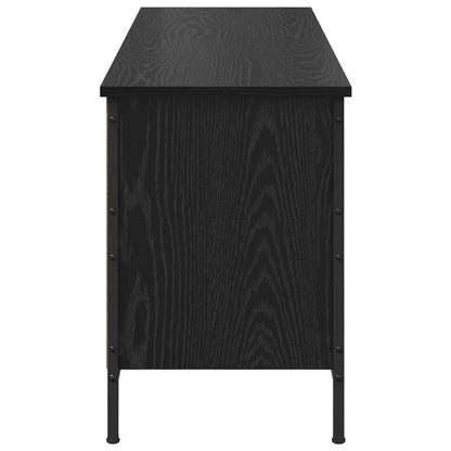 Shoe Cabinet with Shelf with Storage Black Oak 131 x 35 x 50 cm