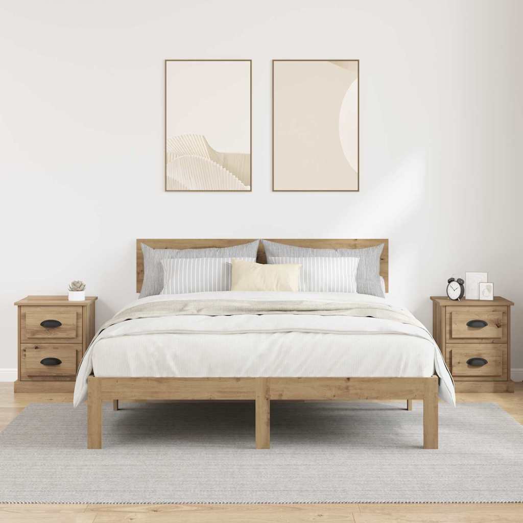 Bedside Cabinet 2 pcs Artisan Oak 39 x 39 x 47.5 cm