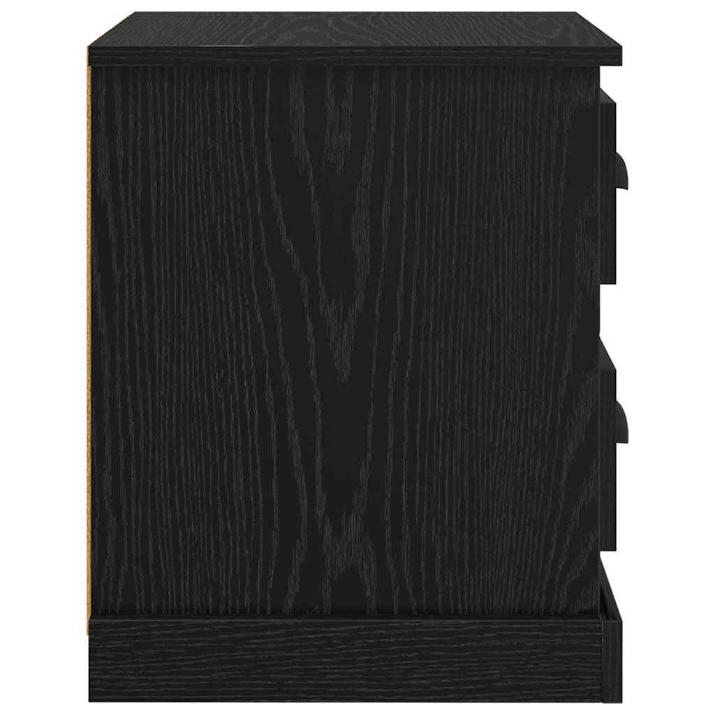 Bedside Cabinet with Drawer 2 pcs Black Oak 39 x 39 x 47.5 cm
