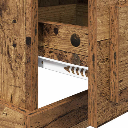 Bedside Cabinet Old Wood 39 x 39 x 67.5 cm Engineered Wood