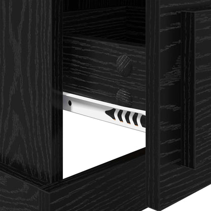 Bedside Cabinet Black Oak 39 x 39 x 67.5 cm Engineered Wood