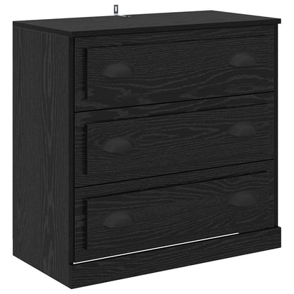 Sideboard Black Oak 70 x 35.5 x 67.5 cm Engineered Wood