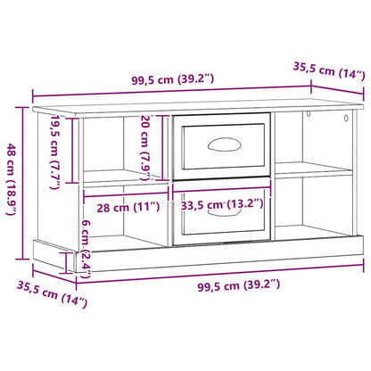 TV Cabinet 99.5 x 35.5 x 48 cm Artisan Oak Engineered Wood