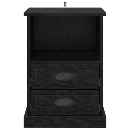Bedside Cabinet 2 pcs Black Oak 36 x 43 x 60 cm Engineered Wood