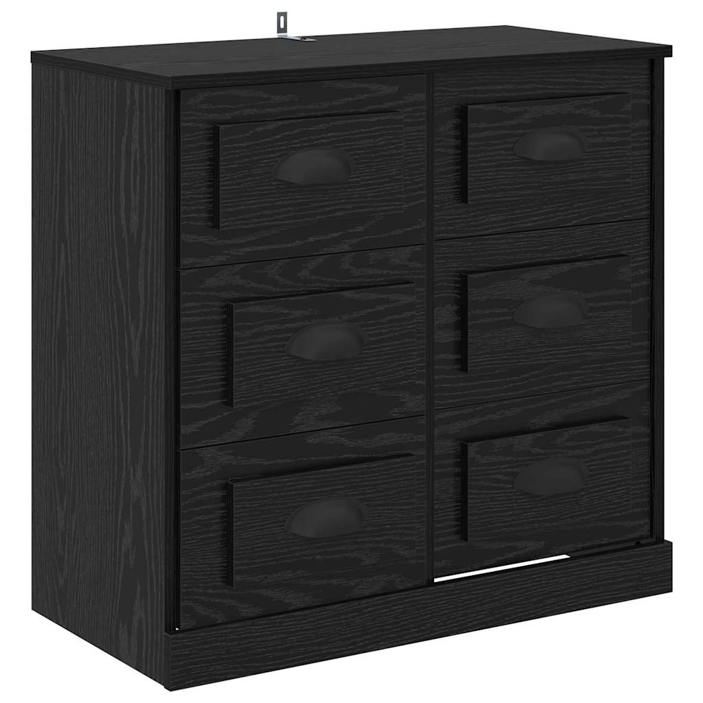 Sideboard Black Oak 70 x 35.5 x 67.5 cm Engineered Wood