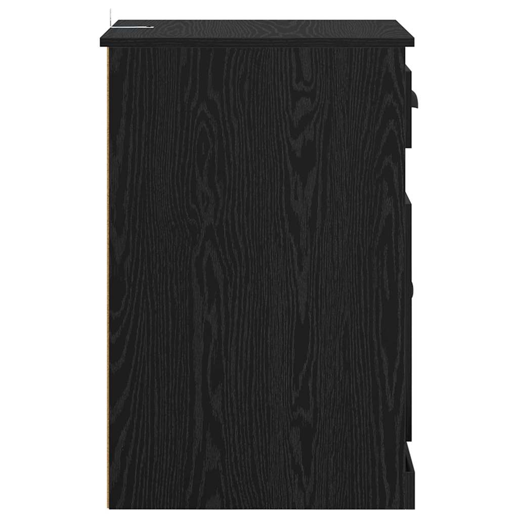 Side Cabinet Black Oak 40 x 50 x 75 cm Engineered Wood