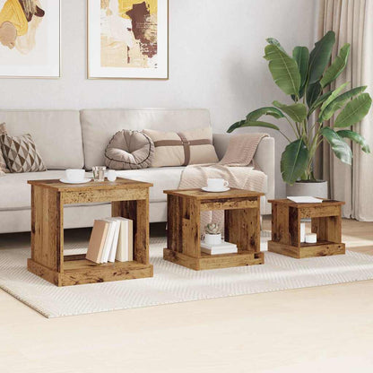 Coffee Table 3 pcs Old Wood Engineered Wood