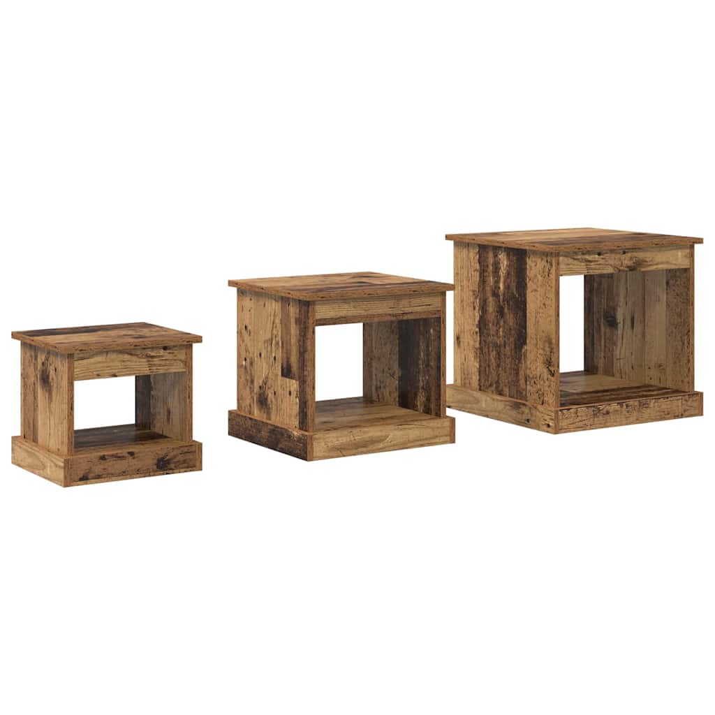 Coffee Table 3 pcs Old Wood Engineered Wood