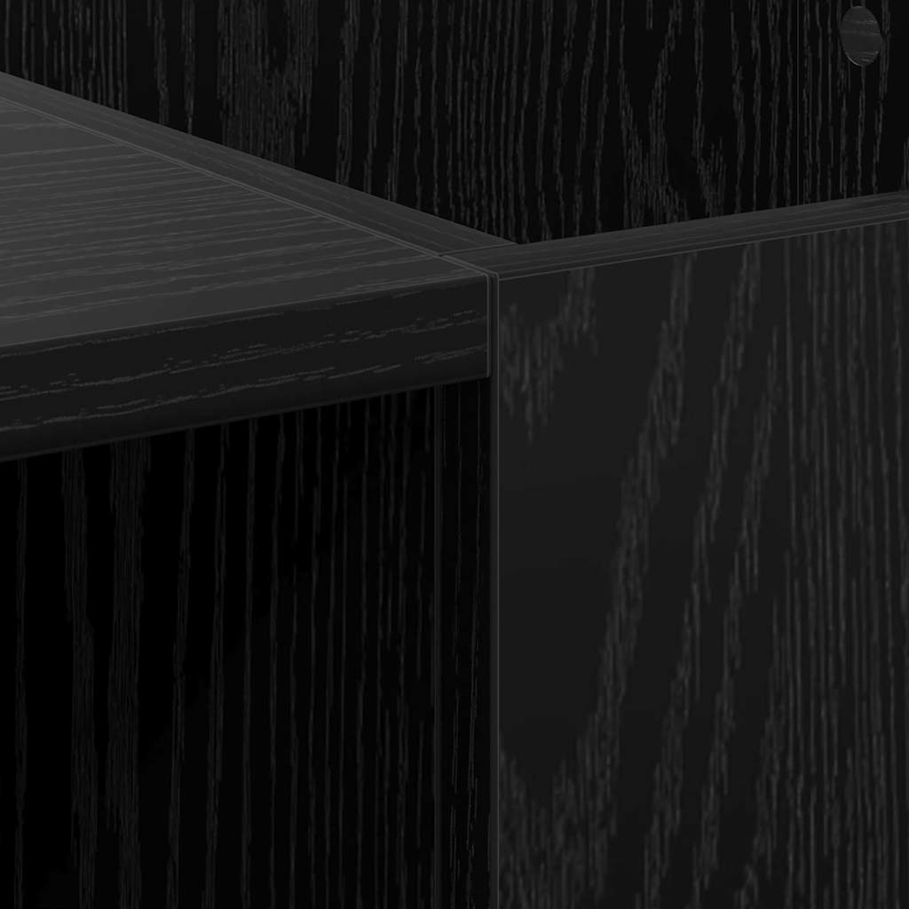 Record Cabinet Black Oak 121 x 38 x 48 cm Engineered Wood