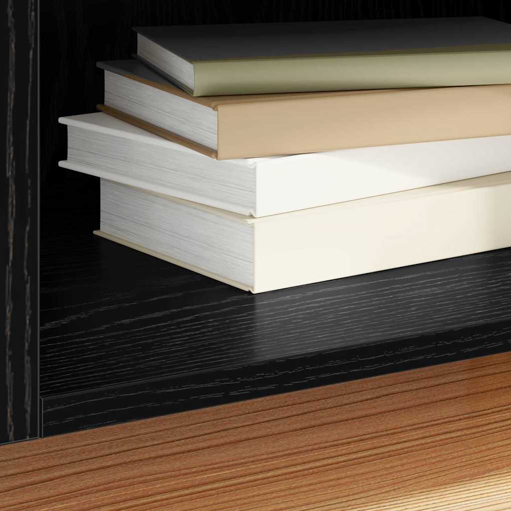 Record Cabinet Black Oak 121 x 38 x 48 cm Engineered Wood