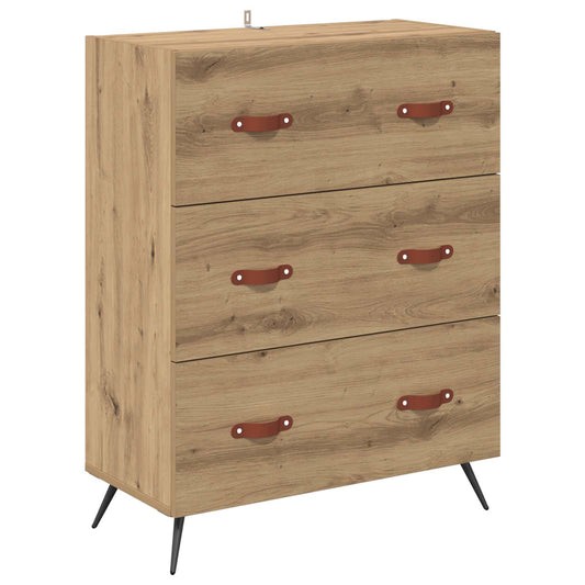 Chest of Drawers 3-Drawer Artisan Oak 69.5 x 34 x 90 cm