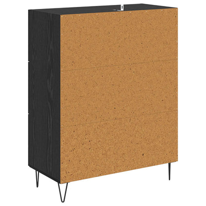 Sideboard Black Oak 69.5 x 34 x 90 cm Engineered Wood and Iron