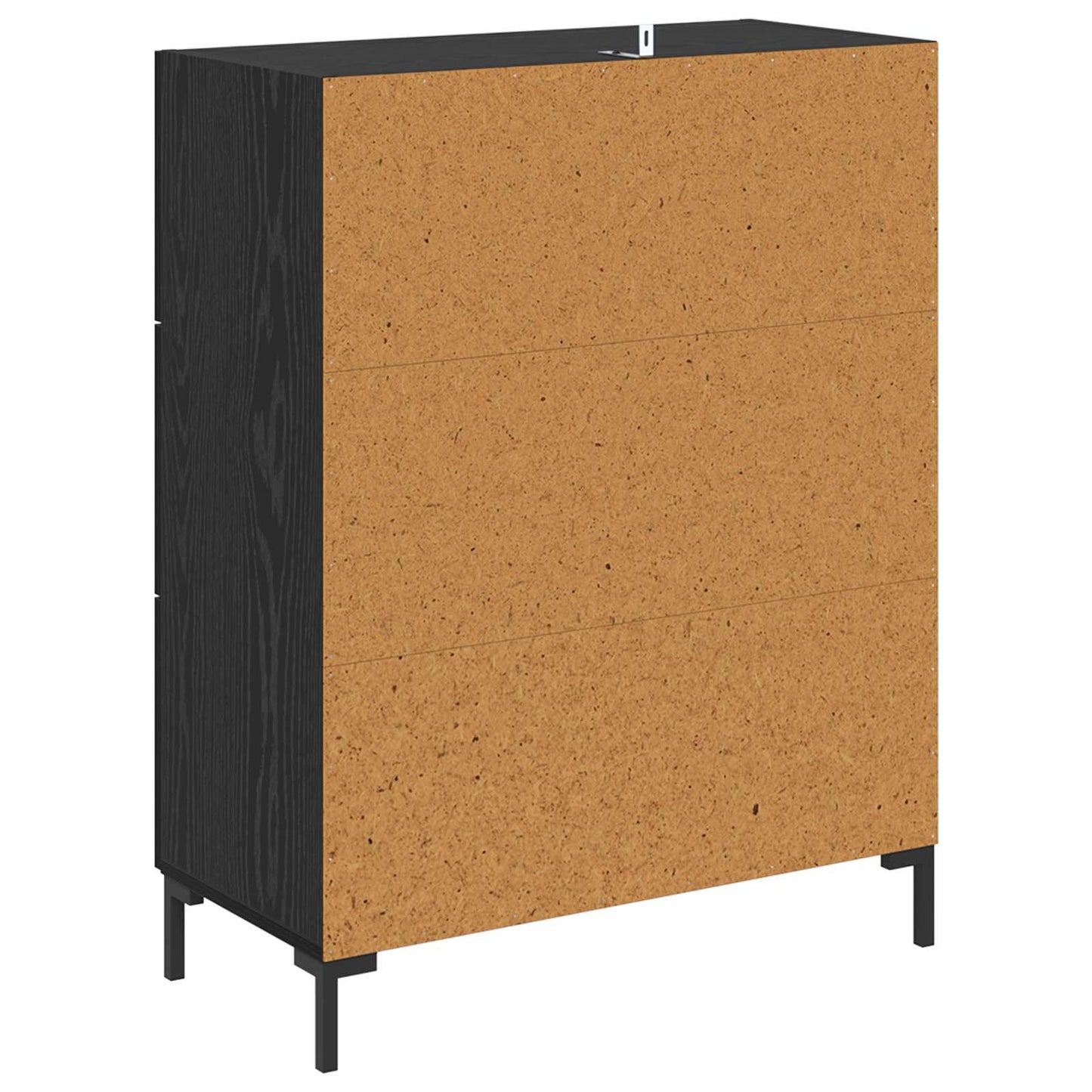 Sideboard Black Oak 69.5 x 34 x 90 cm Engineered Wood and Iron