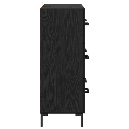 Sideboard Black Oak 69.5 x 34 x 90 cm Engineered Wood and Iron