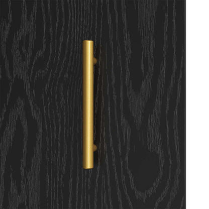 Sideboard Black Oak 69.5 x 34 x 90 cm Engineered Wood and Iron