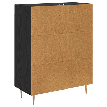 Sideboard Black Oak 69.5 x 34 x 90 cm Engineered Wood and Iron