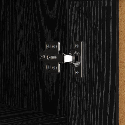 Sideboard Black Oak 69.5 x 34 x 90 cm Engineered Wood and Iron