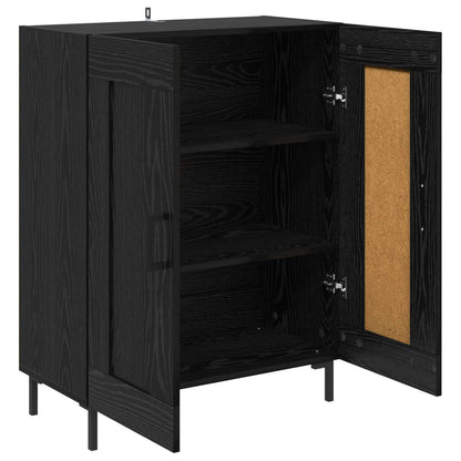 Sideboard Black Oak 69.5 x 34 x 90 cm Engineered Wood and Iron