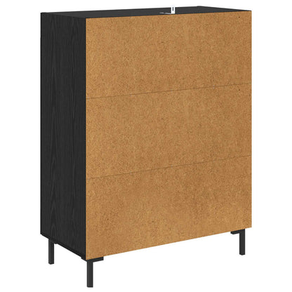Sideboard Black Oak 69.5 x 34 x 90 cm Engineered Wood and Iron