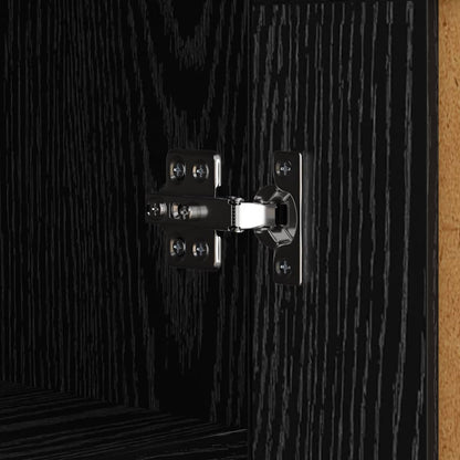 Sideboard Black Oak 69.5 x 34 x 90 cm Engineered Wood and Iron