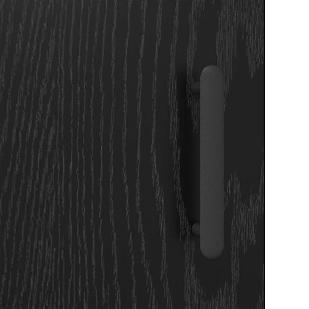 Sideboard Black Oak 69.5 x 34 x 90 cm Engineered Wood and Iron