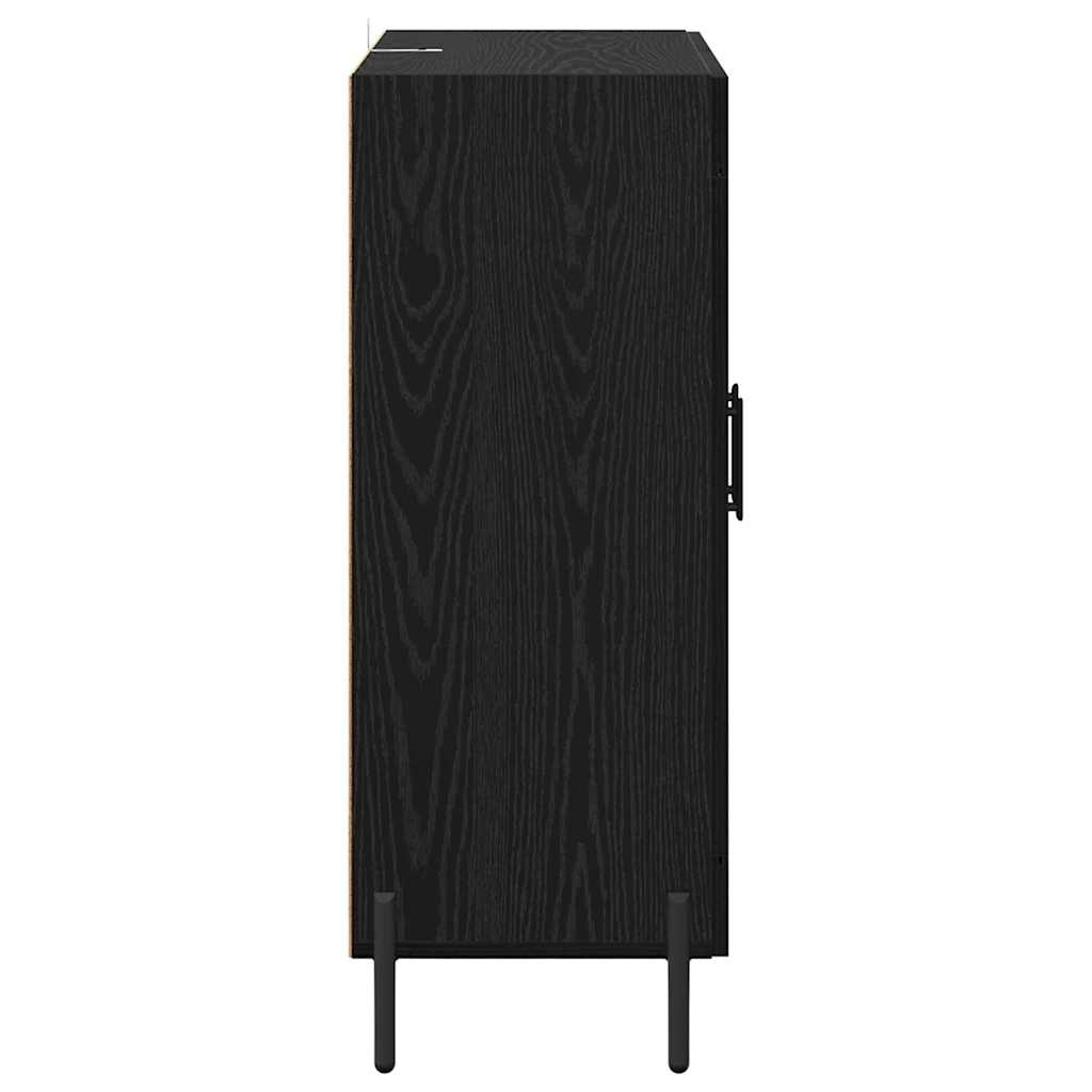 Sideboard Black Oak 69.5 x 34 x 90 cm Engineered Wood and Iron