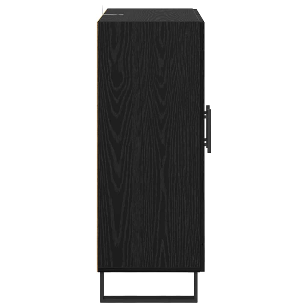 Sideboard Black Oak 69.5 x 34 x 90 cm Engineered Wood and Iron