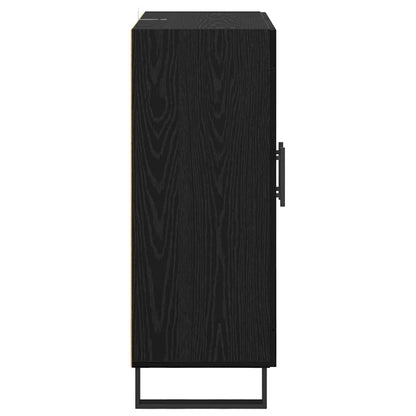 Sideboard Black Oak 69.5 x 34 x 90 cm Engineered Wood and Iron