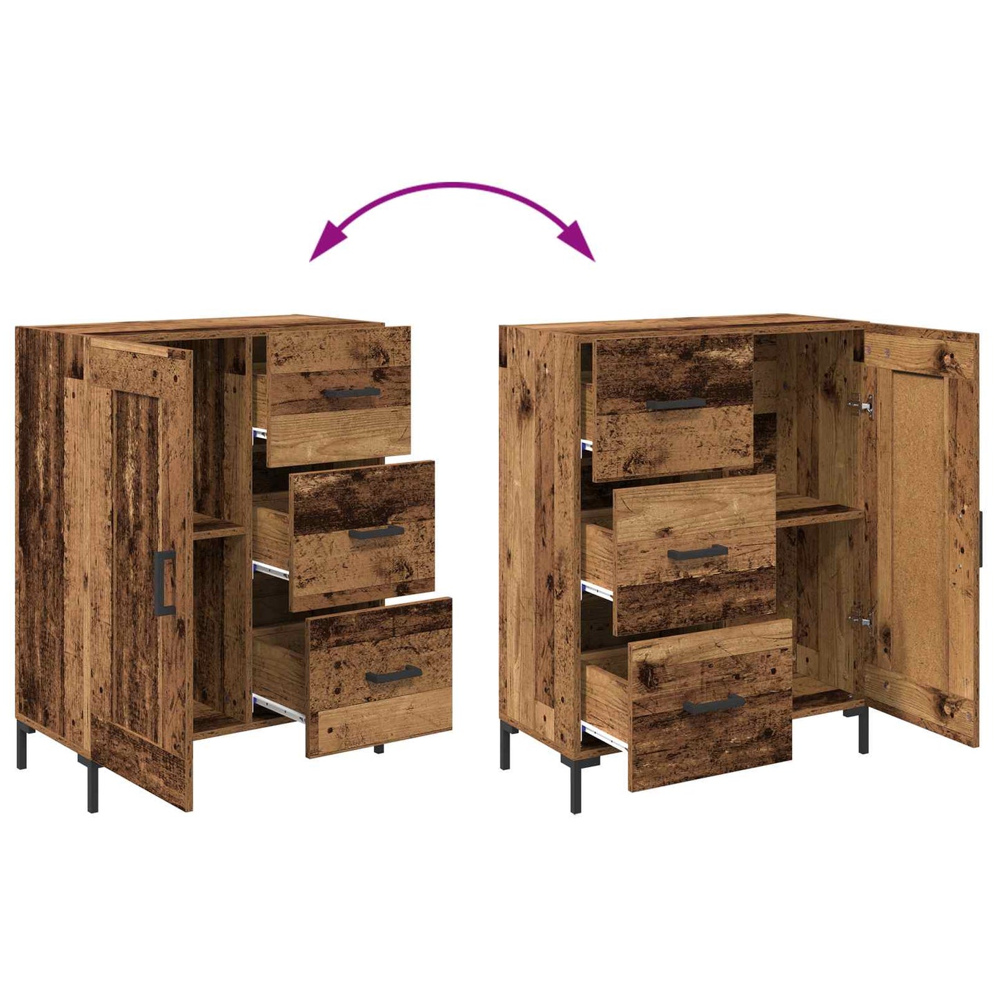Sideboard Old wood 69.5 x 34 x 90 cm Engineered wood