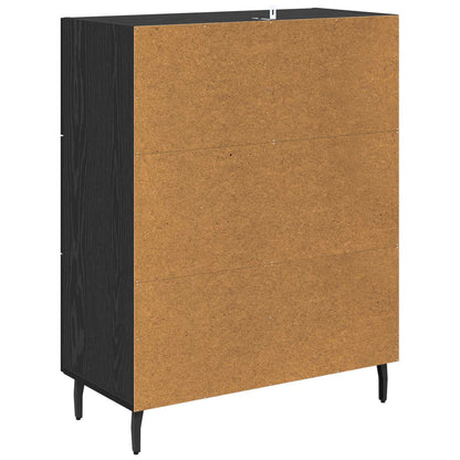 Sideboard Black Oak 69.5 x 34 x 90 cm Engineered Wood and Iron