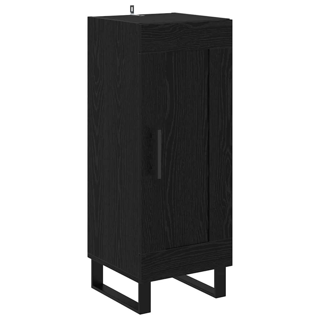 Sideboard Black Oak 34.5 x 34 x 90 cm Engineered Wood and Iron
