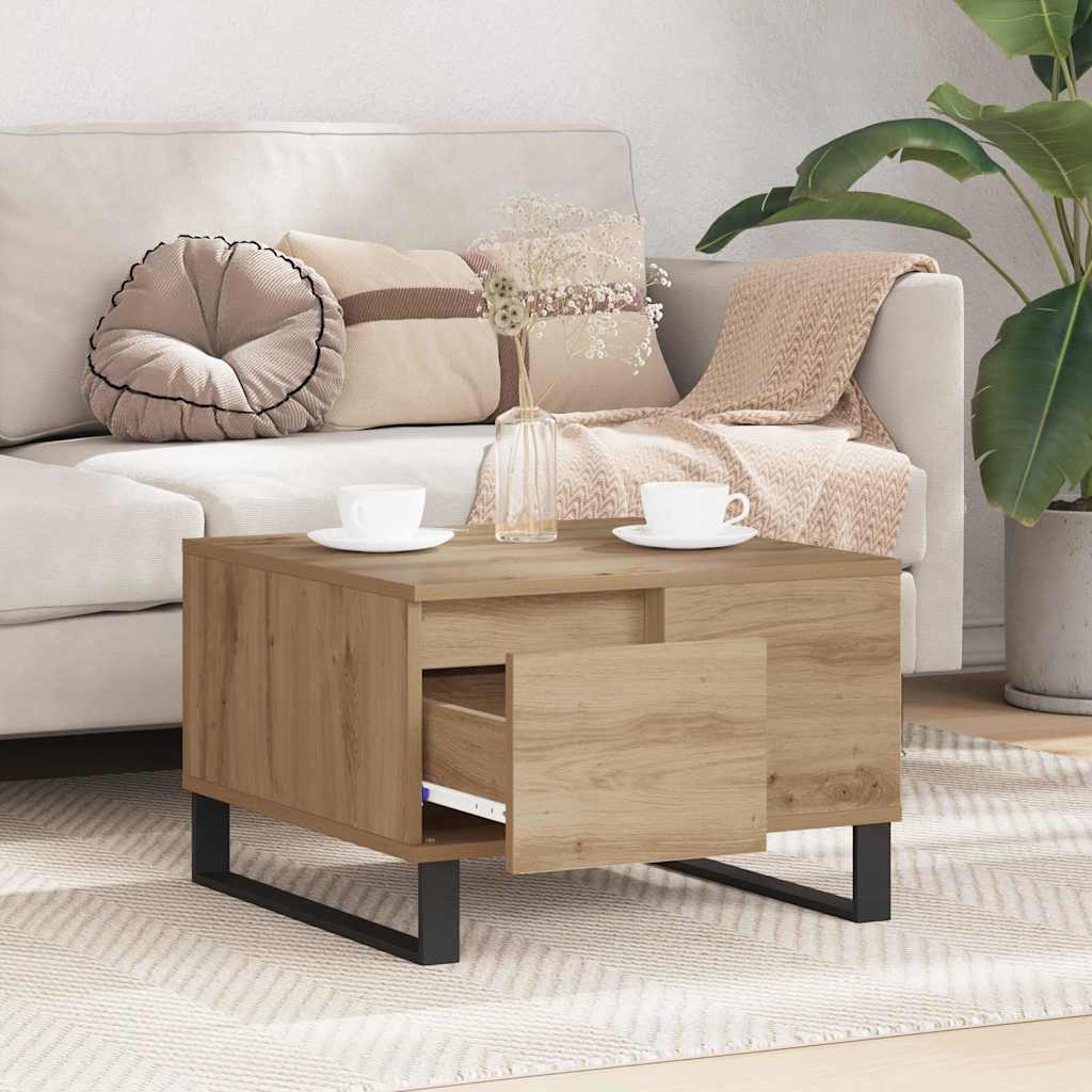 Coffee Table Artisan Oak 55 x 55 x 36.5 cm Engineered Wood