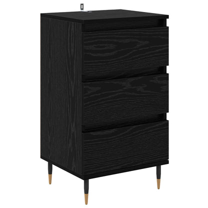 Sideboard with Drawer Black oak 35 x 40 x 70 cm Engineered wood