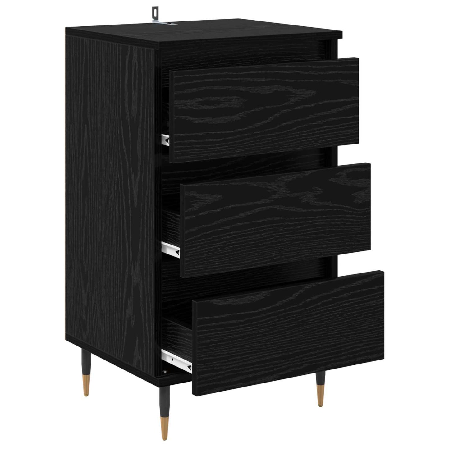 Sideboard with Drawer Black oak 35 x 40 x 70 cm Engineered wood