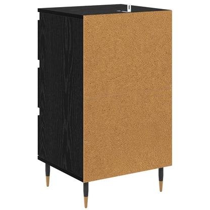 Sideboard with Drawer Black oak 35 x 40 x 70 cm Engineered wood