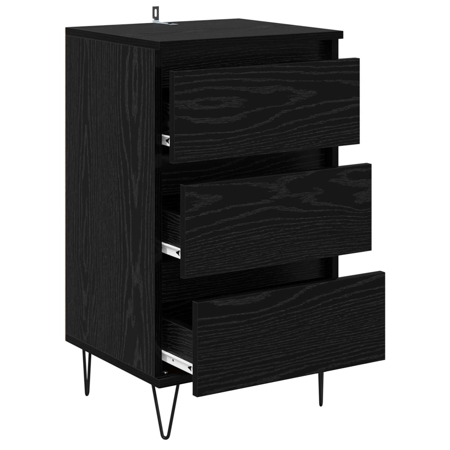 Sideboard Black Oak 40 x 35 x 70 cm Engineered Wood and Iron