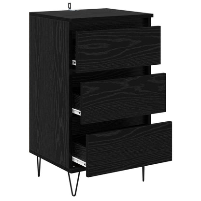 Sideboard Black Oak 40 x 35 x 70 cm Engineered Wood and Iron