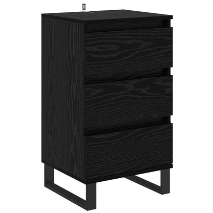 Sideboard with Drawer Black oak Engineered wood