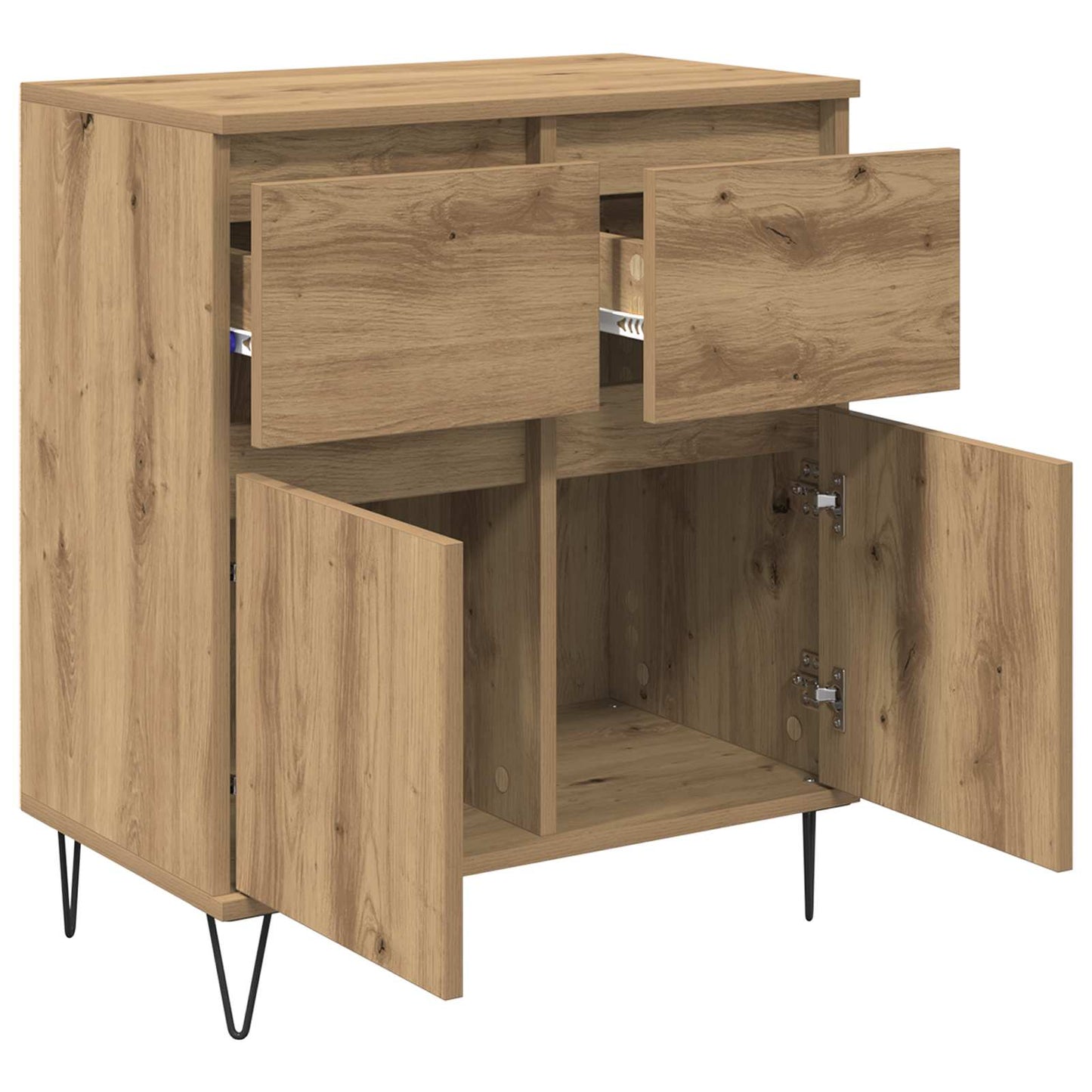 Sideboard Artisan Oak 60 x 35 x 70 cm Engineered Wood and Iron