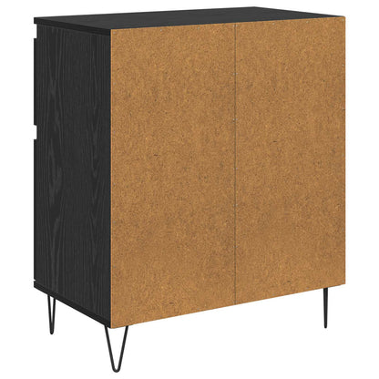 Sideboard Black Oak 60 x 35 x 70 cm Engineered Wood and Iron