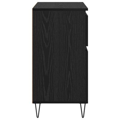 Sideboard Black Oak 60 x 35 x 70 cm Engineered Wood and Iron