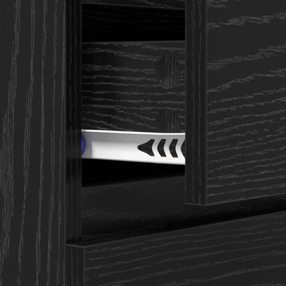 Sideboard Black Oak 60 x 35 x 70 cm Engineered Wood and Iron