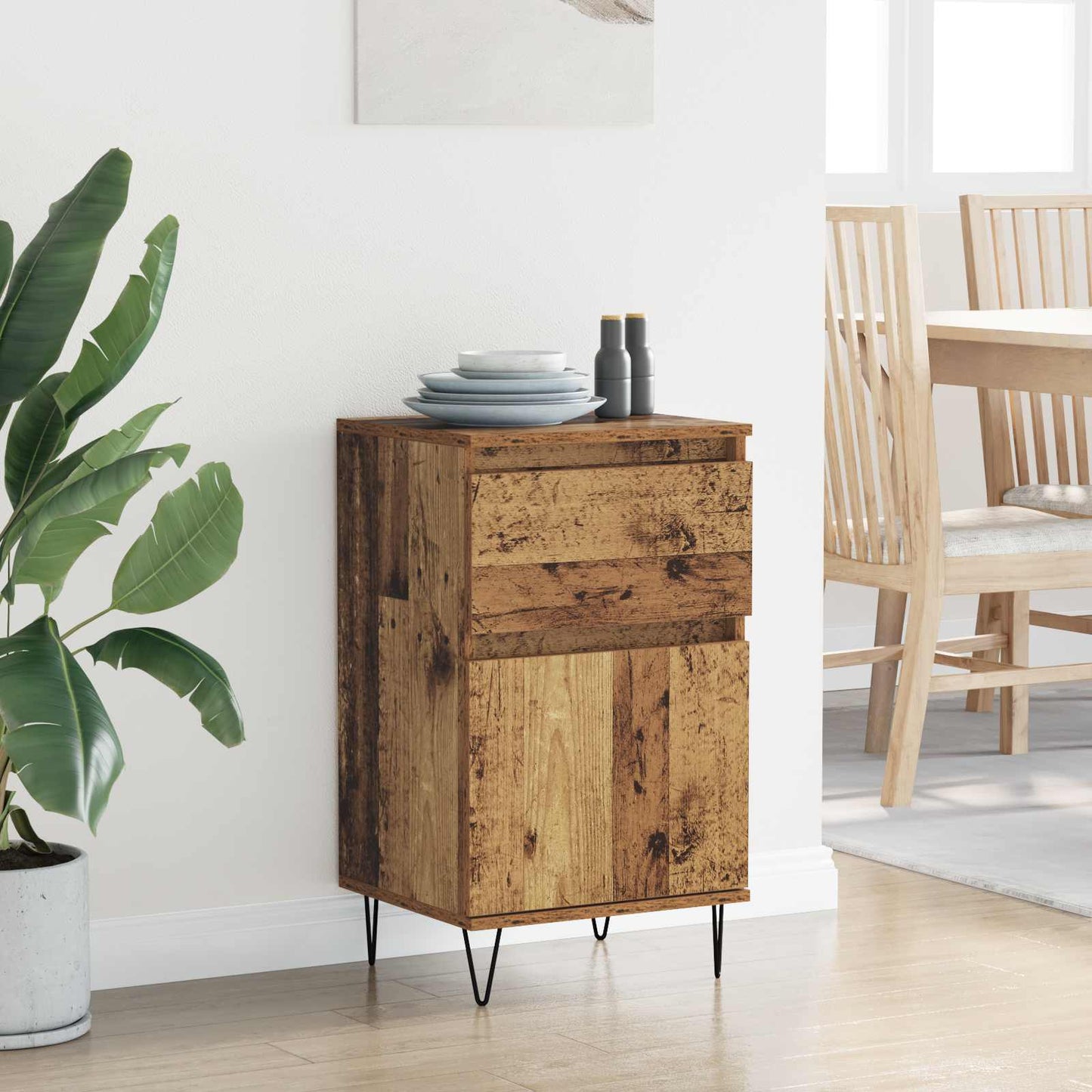 Sideboard with Drawer Old wood 35 x 40 x 70 cm Engineered wood