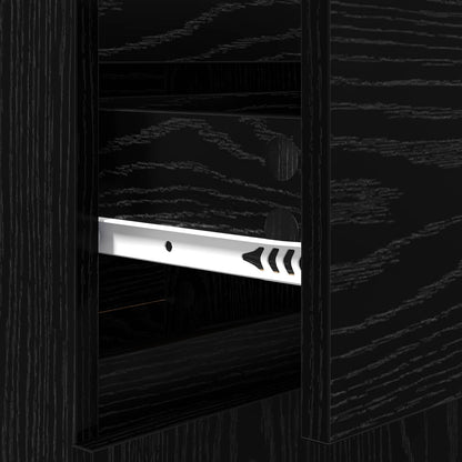 Sideboard with Drawer Black oak 35 x 40 x 70 cm Engineered wood