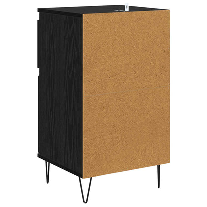 Sideboard with Drawer Black oak 35 x 40 x 70 cm Engineered wood